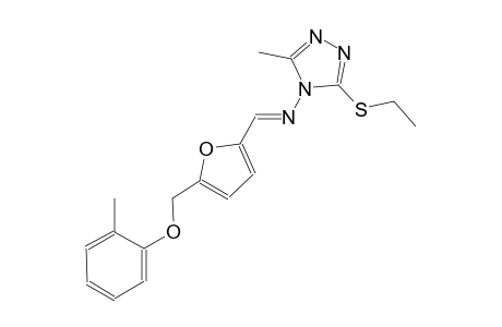 3-(ethylsulfanyl)-5-methyl-N-((E)-{5-[(2-methylphenoxy)methyl]-2-furyl}methylidene)-4H-1,2,4-triazol-4-amine