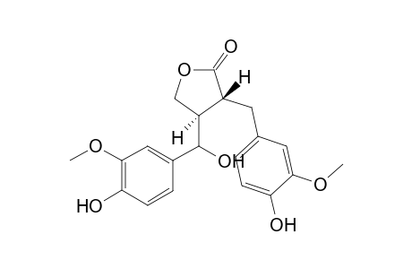 (3R,4R)-3-[(3-methoxy-4-oxidanyl-phenyl)methyl]-4-[(3-methoxy-4-oxidanyl-phenyl)-oxidanyl-methyl]oxolan-2-one