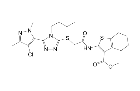 methyl 2-[({[4-butyl-5-(4-chloro-1,3-dimethyl-1H-pyrazol-5-yl)-4H-1,2,4-triazol-3-yl]sulfanyl}acetyl)amino]-4,5,6,7-tetrahydro-1-benzothiophene-3-carboxylate