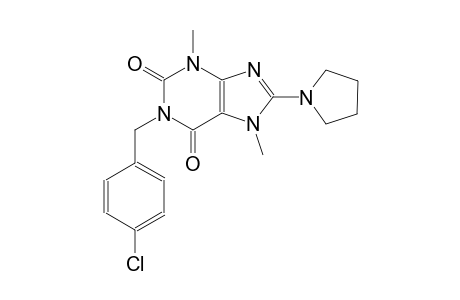 1-(4-chlorobenzyl)-3,7-dimethyl-8-(1-pyrrolidinyl)-3,7-dihydro-1H-purine-2,6-dione