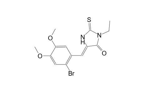 (5Z)-5-(2-bromo-4,5-dimethoxybenzylidene)-3-ethyl-2-thioxo-4-imidazolidinone