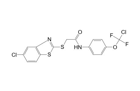 2-[(5-chloranyl-1,3-benzothiazol-2-yl)sulfanyl]-N-[4-[chloranyl-bis(fluoranyl)methoxy]phenyl]ethanamide