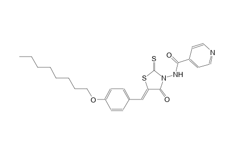 N-{(5Z)-5-[4-(octyloxy)benzylidene]-4-oxo-2-thioxo-1,3-thiazolidin-3-yl}isonicotinamide