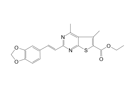 Ethyl[(2-(benzo[d]-(1,3)-dioxol-5'-yl)vinyl]-4,5-dimethylthieno[2,3-d]pyrimidine-6-carboxylate