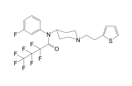 N-(3-Fluorophenyl)-N-(1-[2-(thiophen-2-yl)ethyl]piperidin-4-yl)heptafluorobutanamide