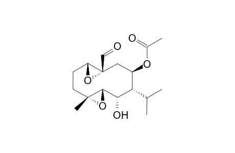(1R,4R,5S,6S,7R,8R,10R)-4-Methyl-1,10 : 4,5-diepoxy-6-hydroxy-8-acetoxy-7-isopropyl-10-formylcyclodecane