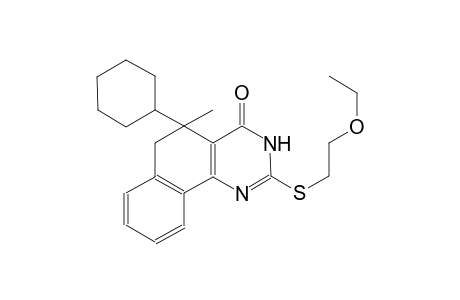 benzo[h]quinazolin-4(3H)-one, 5-cyclohexyl-2-[(2-ethoxyethyl)thio]-5,6-dihydro-5-methyl-