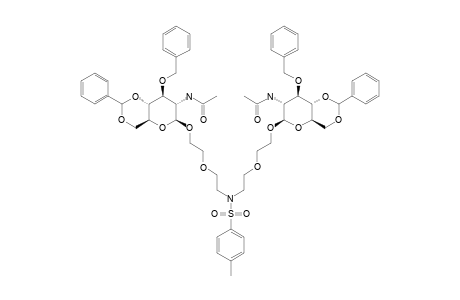 BIS-1,11-[2-ACETAMIDO-3-O-BENZYL-4,6-O-BENZYLIDENE-2-DEOXY-BETA-D-GLUCOPYRANOSYL]-(6-TOSYL-3,9-DIOXA-6-AZA-UNDECANE)