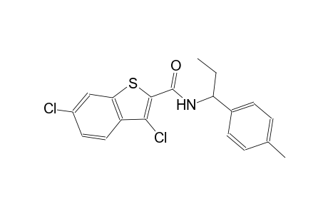 3,6-dichloro-N-[1-(4-methylphenyl)propyl]-1-benzothiophene-2-carboxamide