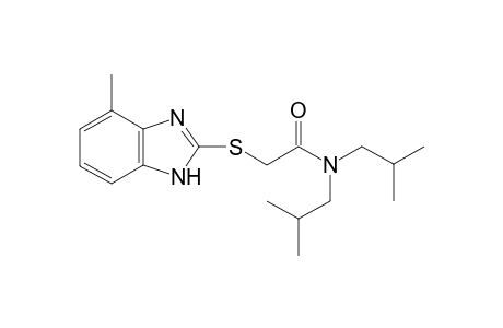 2-[(4-methyl-1H-1,3-benzodiazol-2-yl)sulfanyl]-N,N-bis(2-methylpropyl)acetamide
