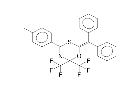 6,6-BIS(TRIFLUOROMETHYL)-4-(4-METHYLPHENYL)-2-(ALPHA-PHENYLBENZYLIDENE)-6H-1,3,5-OXATHIAZINE