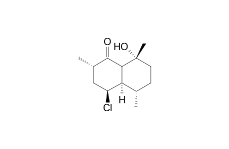 4.beta.-Chloro-8.alpha.-hydroxy-2.alpha.,5.alpha.,8.alpha.,.beta.-trimethyl-3,4,4a.alpha.,5,6,7,8,8a-octahydronaphthalen-1(2H)-one