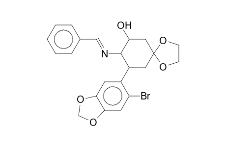 1,4-Dioxaspiro[4.5]decan-7.beta.-ol, 9-(5-bromobenzodioxol-6-yl)-8.beta.-benzylideneamino-