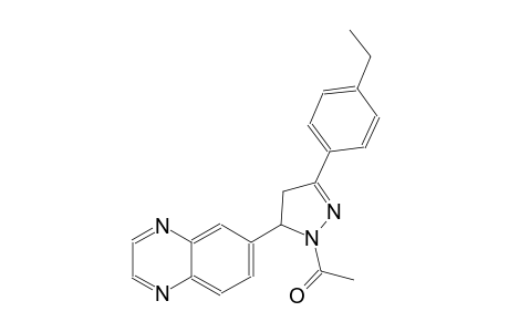 quinoxaline, 6-[1-acetyl-3-(4-ethylphenyl)-4,5-dihydro-1H-pyrazol-5-yl]-