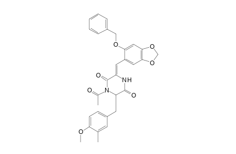(Z)-1-Acetyl-6-(4-methoxy-3-methylbenzyl)-3-(2-benzyloxy-4,5-methylenedioxybenzylidene)piperazine-2,5-dione