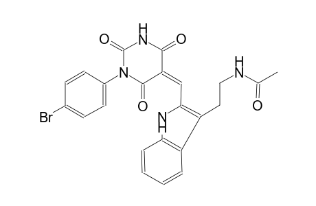 N-(2-{2-[(Z)-(1-(4-bromophenyl)-2,4,6-trioxotetrahydro-5(2H)-pyrimidinylidene)methyl]-1H-indol-3-yl}ethyl)acetamide