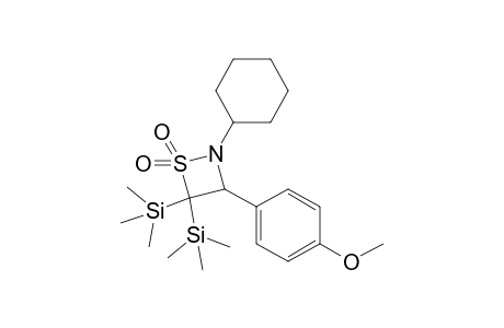 2-Cyclohexyl-3-(4-methoxyphenyl)-4,4-bis(trimethylsilyl)-1,2-thiazetidine 1,1-Dioxide