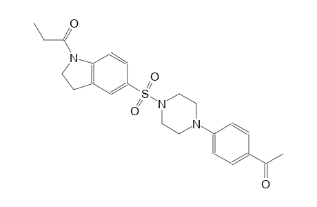 1-(4-{4-[(1-propionyl-2,3-dihydro-1H-indol-5-yl)sulfonyl]-1-piperazinyl}phenyl)ethanone