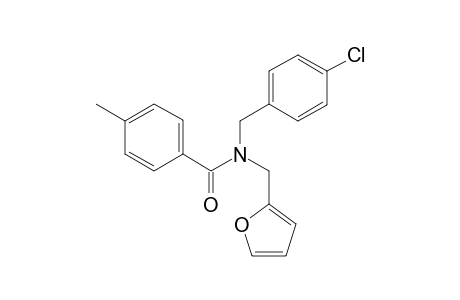 Benzamide, N-[(4-chlorophenyl)methyl]-N-(2-furanylmethyl)-4-methyl-