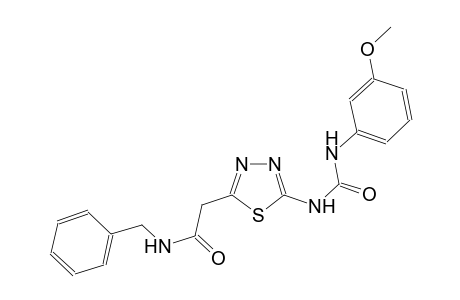 N-benzyl-2-(5-{[(3-methoxyanilino)carbonyl]amino}-1,3,4-thiadiazol-2-yl)acetamide