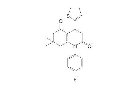 1-(4-fluorophenyl)-7,7-dimethyl-4-(2-thienyl)-3,4,6,8-tetrahydroquinoline-2,5-dione