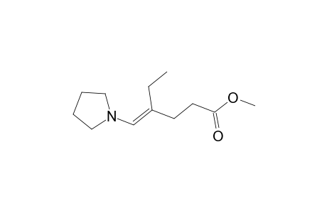 Hexanoic acid, 4-(1-pyrrolidinylmethylene)-, methyl ester
