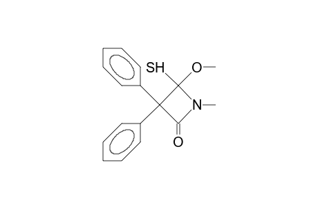 4-Mercapto-4-methoxy-1-methyl-3,3-diphenyl-azetidin-2-one
