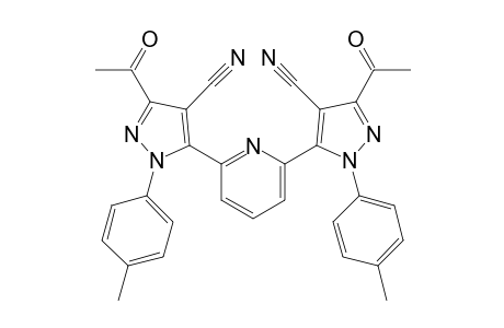 2,6-Bis[3-acetyl-4-cyano-1-1H-pyazol-p-tolyl 5-yl]pyridine
