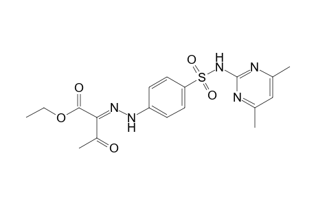2,3-dioxobutyric acid, ethyl ester, 2-{{p-[(4,6-dimethyl-2-pyrimidinyl)sulfamoyl]phenyl}hydrazone}