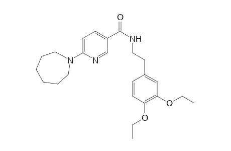 3-Pyridinecarboxamide, N-[2-(3,4-diethoxyphenyl)ethyl]-6-(hexahydro-1H-azepin-1-yl)-