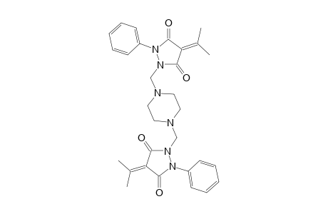 2,2'-(piperazine-1,4-diylbis(methylene))bis(1-phenyl-4-(propan-2-ylidene)pyrazolidine-3,5-dione)