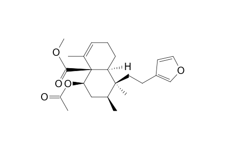 4a(2H)-Naphthalenecarboxylic acid, 4-(acetyloxy)-1-[2-(3-furanyl)ethyl]-1,3,4,7,8,8a-hexahydro-1,2,5-trimethyl-, methyl ester, [1S-(1.alpha.,2.beta.,4.beta.,4a.beta.,8a.alpha.)]-