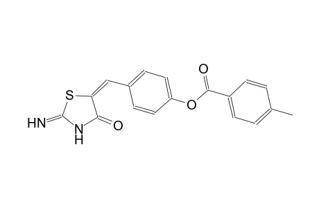 4-[(E)-(2-imino-4-oxo-1,3-thiazolidin-5-ylidene)methyl]phenyl 4-methylbenzoate