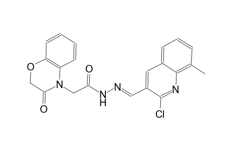 N'-[(E)-(2-chloro-8-methyl-3-quinolinyl)methylidene]-2-(3-oxo-2,3-dihydro-4H-1,4-benzoxazin-4-yl)acetohydrazide