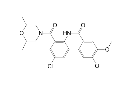 N-[4-chloranyl-2-(2,6-dimethylmorpholin-4-yl)carbonyl-phenyl]-3,4-dimethoxy-benzamide