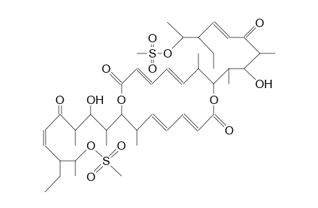 8,16-Bis(7-et-2-oh-8-mesyloxy-1,3-dime-4-oxo-non-5-enyl)-7,15-dime-1,9-dioxa-cyclohexadeca-3,5,11,13-tetraene-2,10-dione