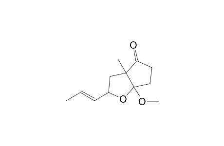 4H-Cyclopenta[b]furan-4-one, hexahydro-6a-methoxy-3a-methyl-2-(1-propenyl)-