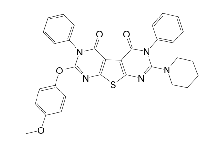 2-(4-Methoxyphenoxy)-3,6-diphenyl-7-(1-piperdinyl)thieno[2,3-d:5,4-d']dipyrimidine-4,5(3H,6H)-dione