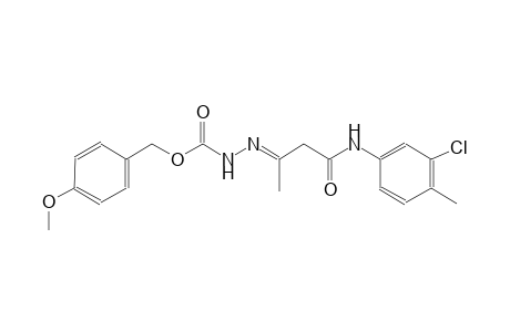 4-methoxybenzyl (2E)-2-[3-(3-chloro-4-methylanilino)-1-methyl-3-oxopropylidene]hydrazinecarboxylate