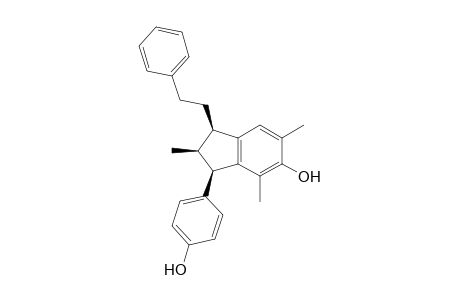 (1R*,2S*,3R*)-6-Hydroxy-1-(4-hydroxyphenyl)-2,5,7-trimethyl-3-(2-phenylethyl)-2,3-dihydroindene