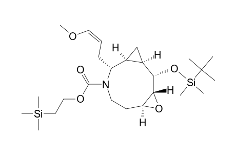 (1R*,2S*,3R*,5S*,9R*(Z),10S*)-(+-)-2-[(tert-Butyldimethylsilyl)oxy]-9-(3-methoxy-2-propenyl)-4-oxa-8-azatricyclo[8.1.0.0(3,5)]undecane-8-carboxylic acid 2-(trimethylsilyl)ethyl ester