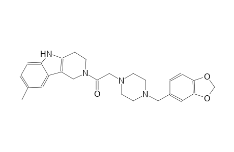 2-{[4-(1,3-benzodioxol-5-ylmethyl)-1-piperazinyl]acetyl}-8-methyl-2,3,4,5-tetrahydro-1H-pyrido[4,3-b]indole