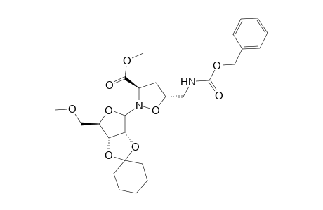 Methyl (3R,5R)-5-[[(benzyloxycarbonyl)-amino]methyl]-N-(2,3-o-cyclohexylidene-5-o-methyl-d-ribofuranosyl)isoxazolidine-3-carboxylate