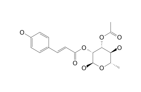NINGPOSIDE-C;3-O-ACETYL-2-O-PARA-HYDROXYCINNAMOYL-ALPHA-L-RHAMNOPYRANOSIDE