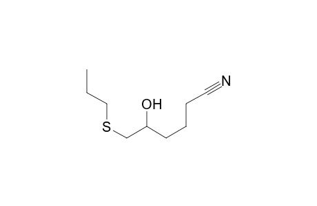 Hexanenitrile, 5-hydroxy-6-(propylthio)-