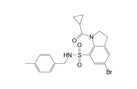 1H-indole-7-sulfonamide, 5-bromo-1-(cyclopropylcarbonyl)-2,3-dihydro-N-[(4-methylphenyl)methyl]-