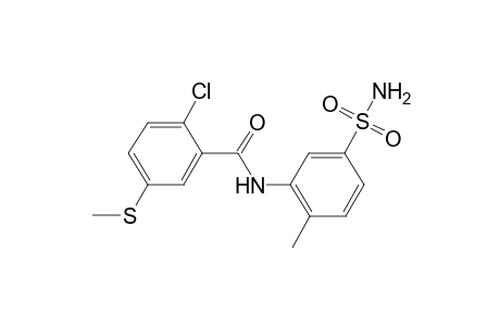 Benzamide, 2-chloro-N-(2-methyl-5-sulfamoylphenyl)-5-methylsulfanyl-
