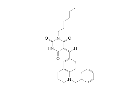 (5E)-5-[(1-benzyl-1,2,3,4-tetrahydro-6-quinolinyl)methylene]-1-hexyl-2,4,6(1H,3H,5H)-pyrimidinetrione