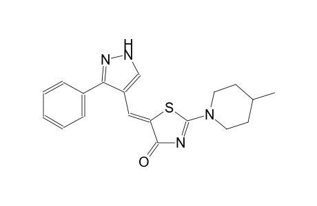 (5Z)-2-(4-methyl-1-piperidinyl)-5-[(3-phenyl-1H-pyrazol-4-yl)methylene]-1,3-thiazol-4(5H)-one