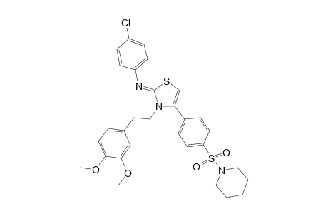 (4-chloro-phenyl)-[3-[2-(3,4-dimethoxy-phenyl)-ethyl]-4-[4-(piperidine-1-sulfonyl)-phenyl]-3H-thiazol-2-ylidene]-amine
